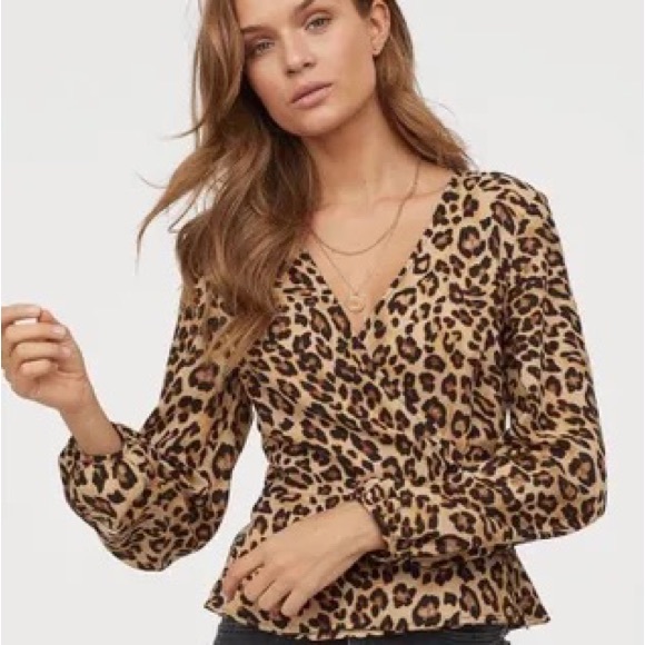 H&M Tops - New condition H&M cheetah wrap top